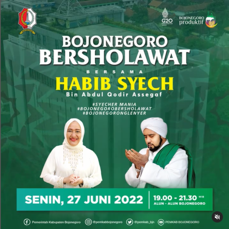 Support Penuh Acara Bojonegoro Bersholawat bersama Habib Syech, Bank Daerah Bojonegoro mendapat pujian